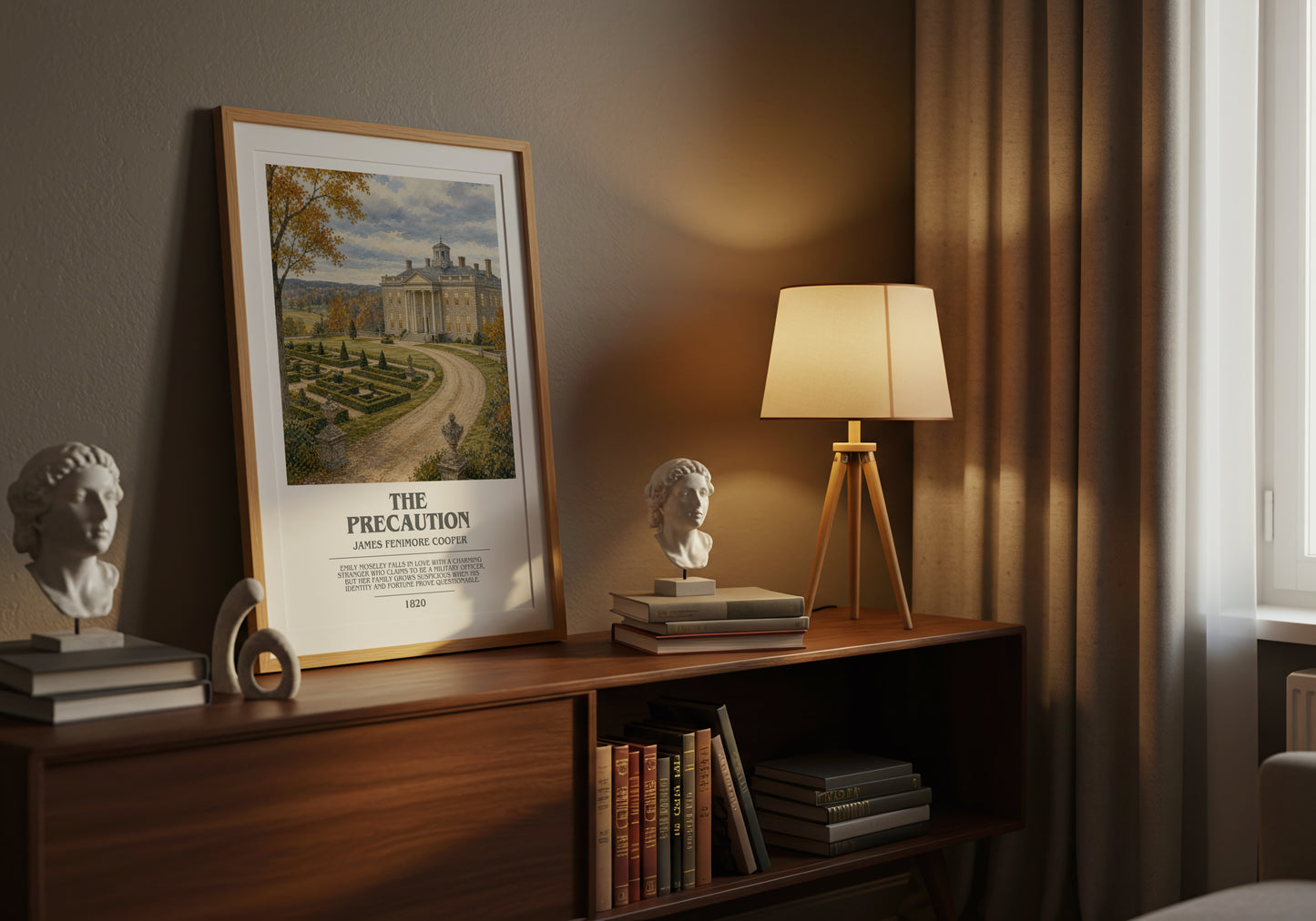 The Precaution bookish book poster framed on wall – romance wall art