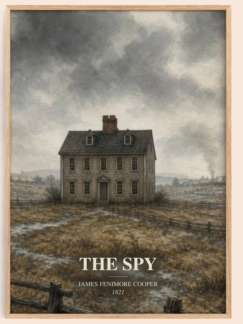The Spy watercolour book poster by James Fenimore Cooper – framed literary art print