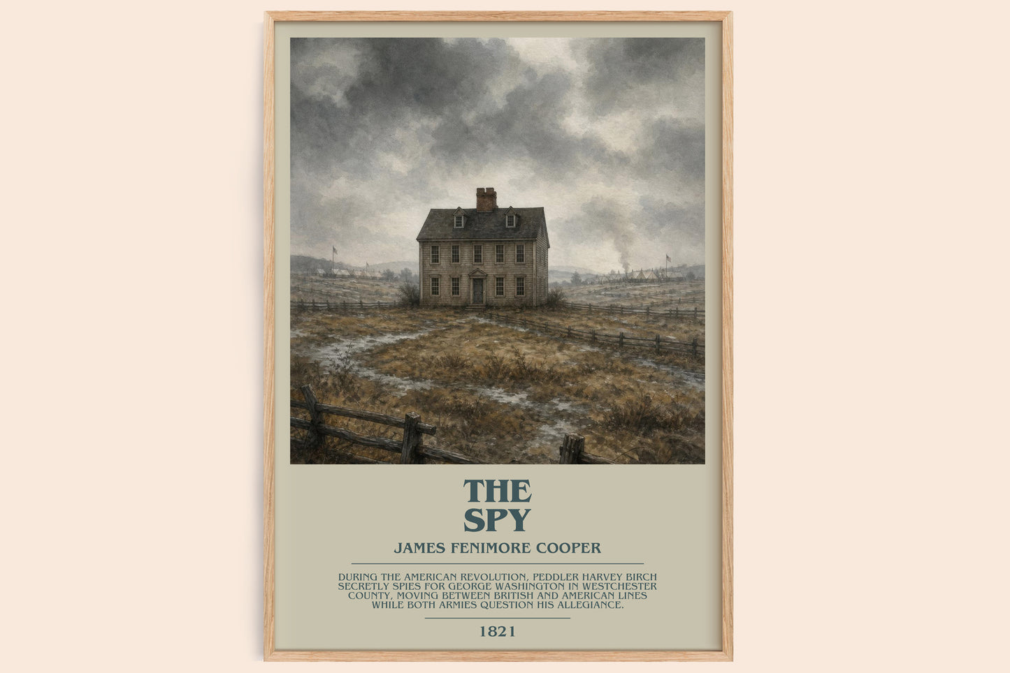 The Spy bookish book poster by James Fenimore Cooper – framed literary art print