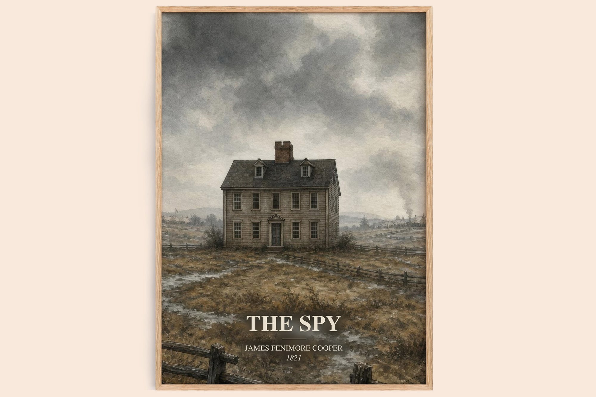 The Spy watercolour book poster by James Fenimore Cooper – framed literary art print
