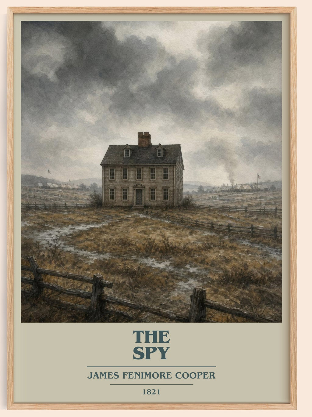 The Spy book cover book poster by James Fenimore Cooper – framed literary art print