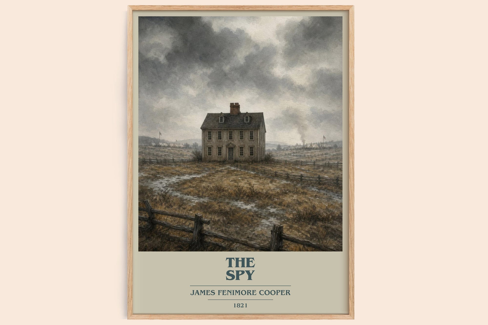 The Spy book cover book poster by James Fenimore Cooper – framed literary art print