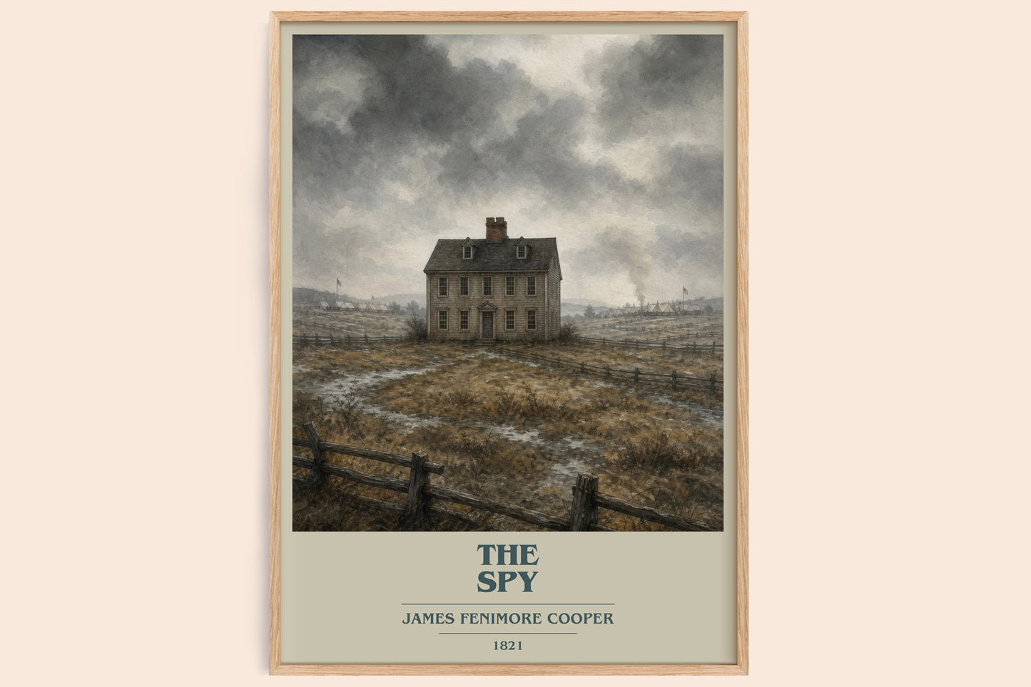 The Spy book cover book poster by James Fenimore Cooper – framed literary art print