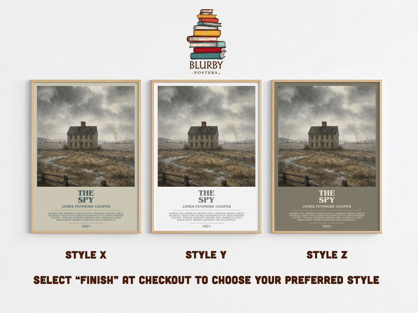 The Spy bookish print in frame leaning in hallway – historical fiction wall art