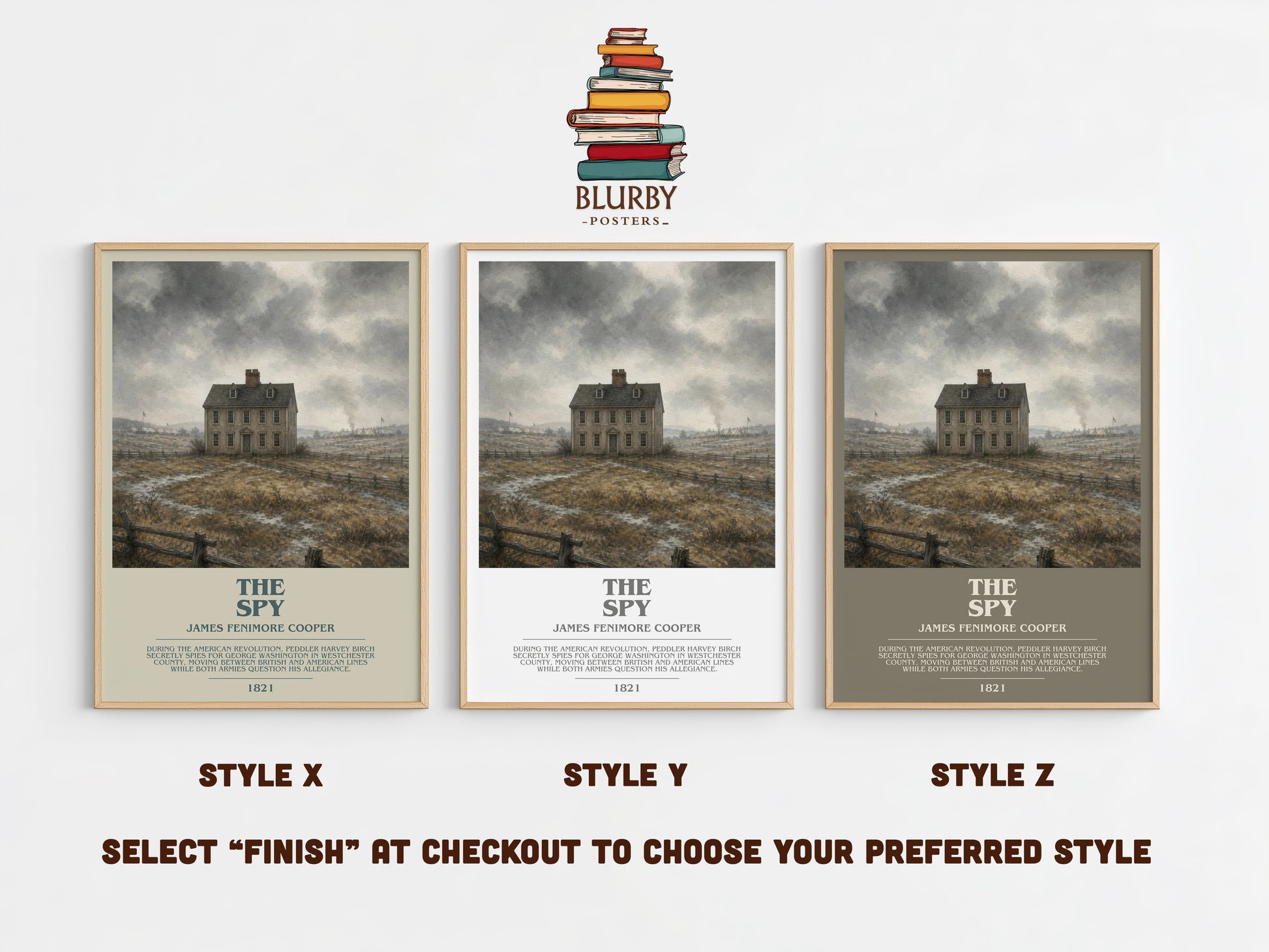 The Spy bookish print in frame leaning in hallway – historical fiction wall art