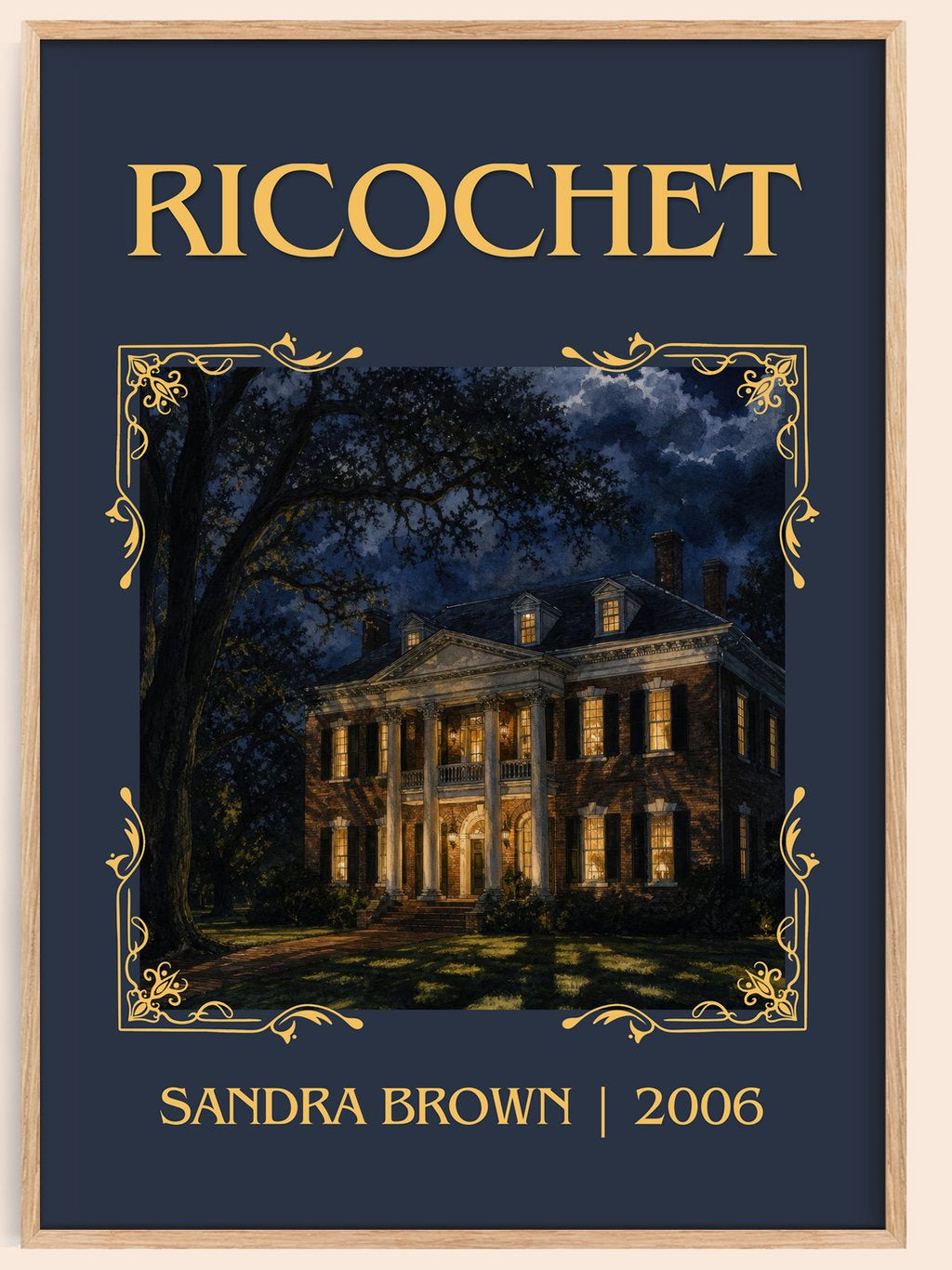 Ricochet Classic Book Art Print by Sandra Brown – book poster