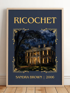Ricochet Classic Book Art Print by Sandra Brown – framed print leaning on a wooden floor