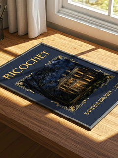 Ricochet Classic Book Art Print by Sandra Brown – print on a sunlit desk
