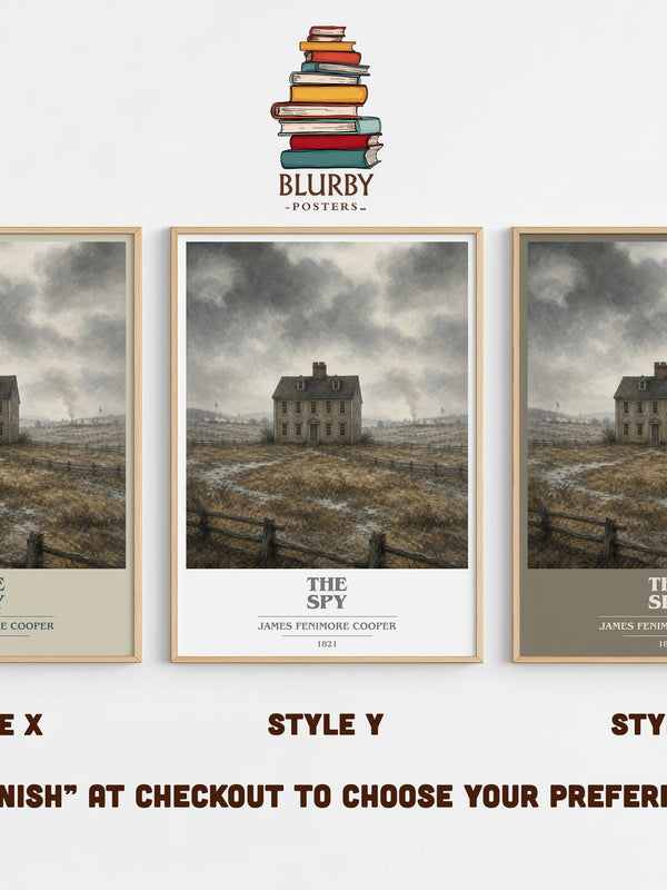 The Spy book cover print in frame leaning in hallway – historical fiction wall art