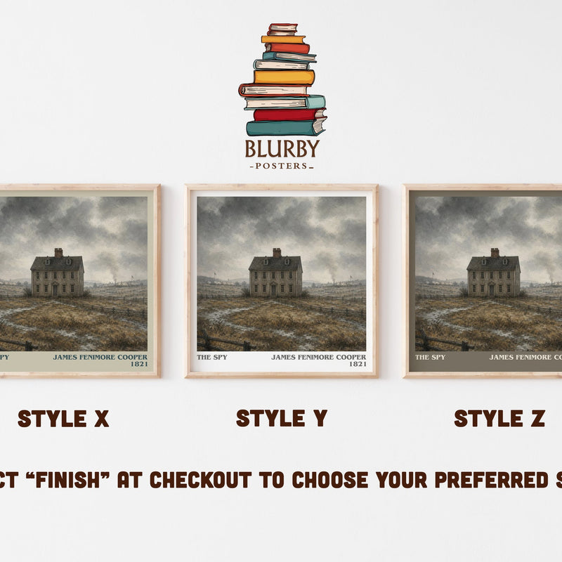 The Spy literary print in frame leaning in hallway – historical fiction wall art