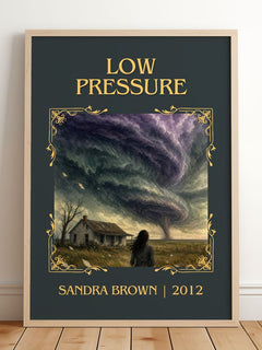 Low Pressure Classic Book Art Print by Sandra Brown – framed print leaning on a wooden floor