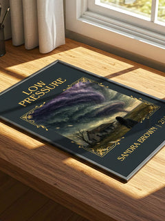 Low Pressure Classic Book Art Print by Sandra Brown – print on a sunlit desk