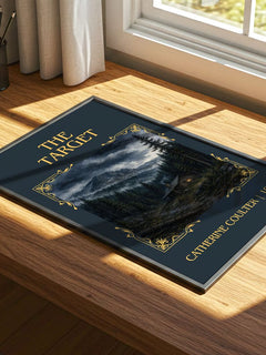The Target Classic Book Art Print by Catherine Coulter – print on a sunlit desk