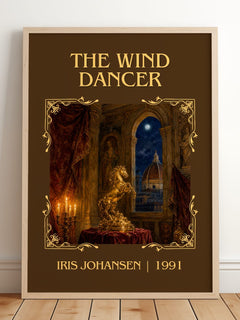 The Wind Dancer Classic Book Art Print by Iris Johansen – framed print leaning on a wooden floor