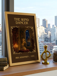 The Wind Dancer Classic Book Art Print by Iris Johansen – framed print on a city-view windowsill