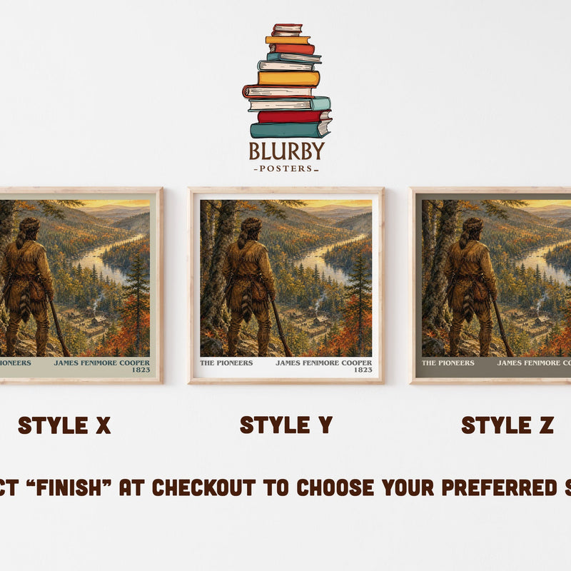 The Pioneers literary print in frame leaning in hallway – historical fiction wall art