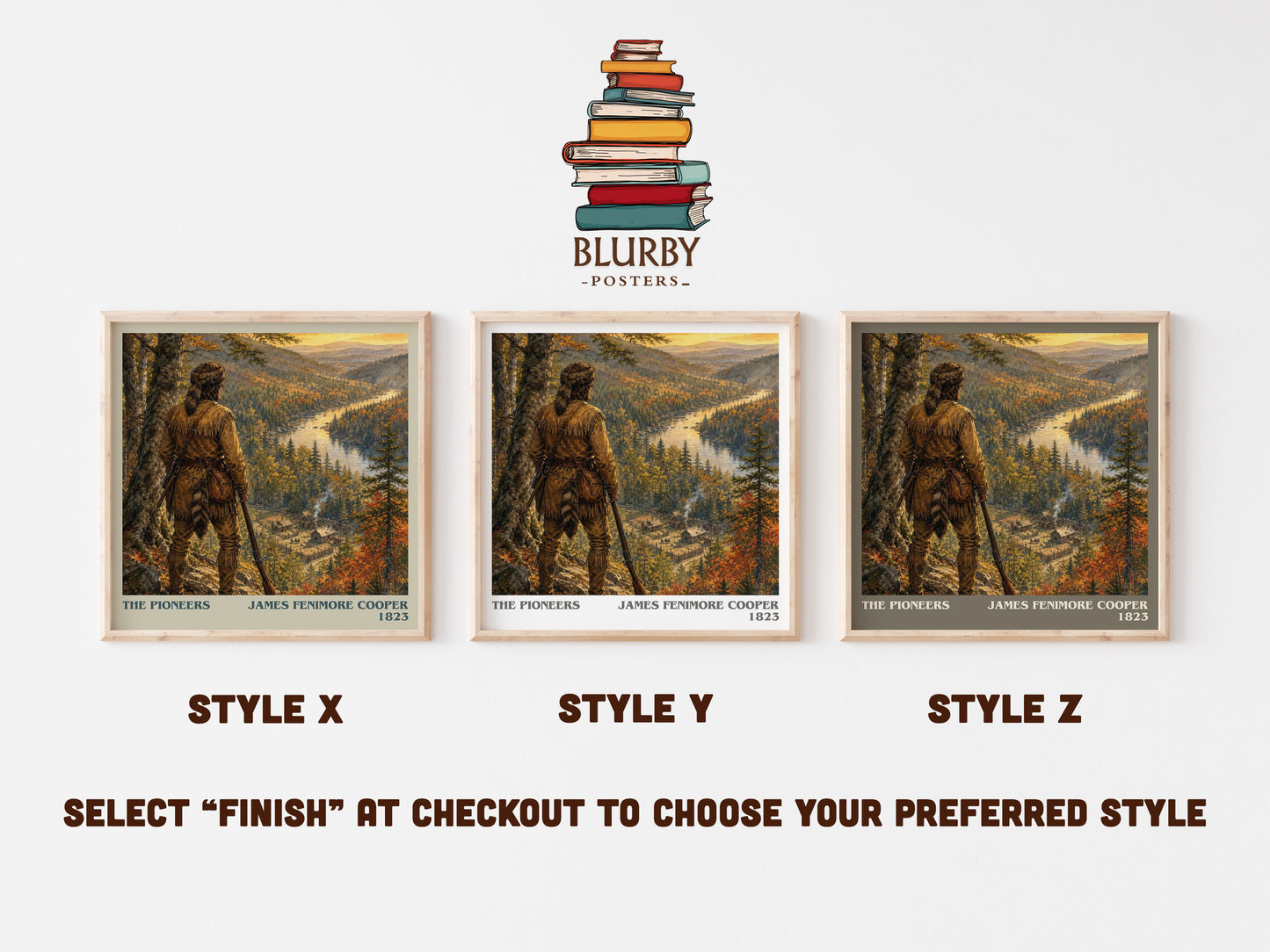 The Pioneers literary print in frame leaning in hallway – historical fiction wall art