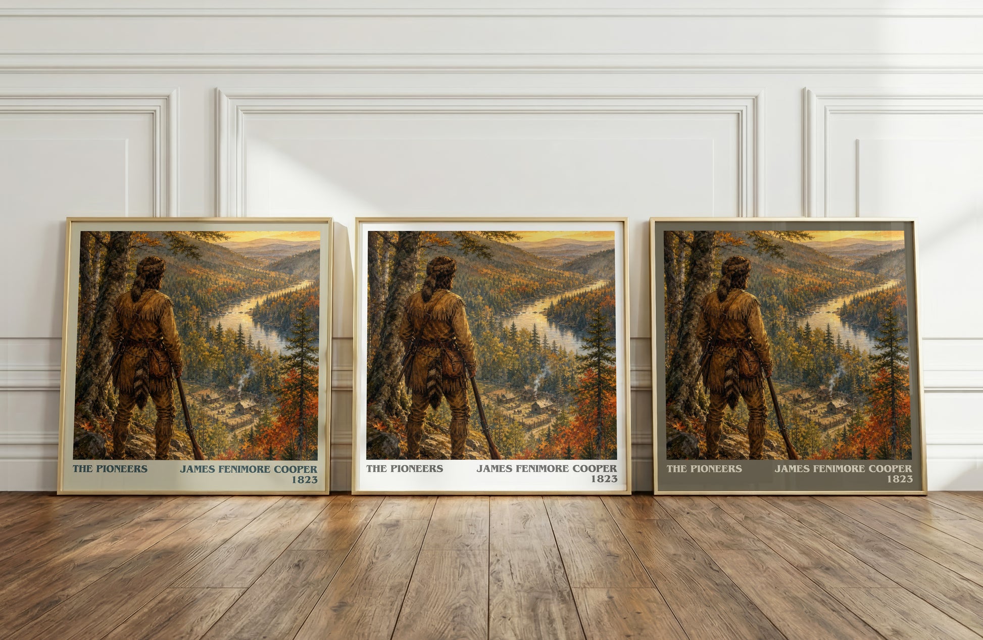 The Pioneers literary art print colour and style options – James Fenimore Cooper book art