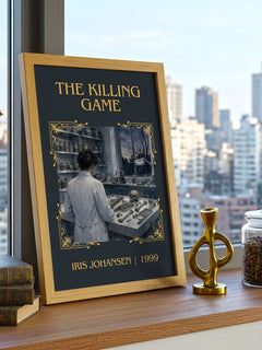 The Killing Game Classic Book Art Print by Iris Johansen – framed print on a city-view windowsill
