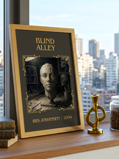 Blind Alley Classic Book Art Print by Iris Johansen – framed print on a city-view windowsill