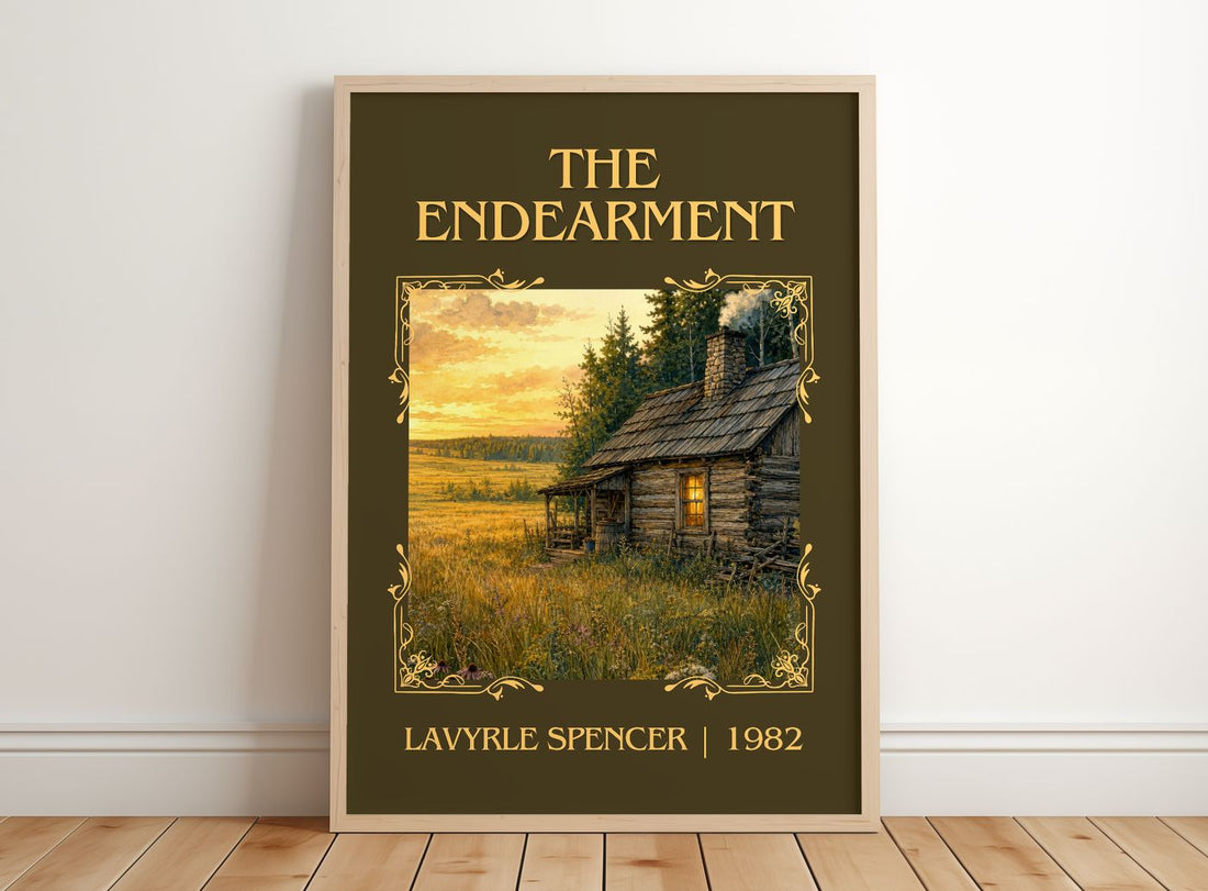 The Endearment Classic Book Art Print by LaVyrle Spencer – framed print leaning on a wooden floor