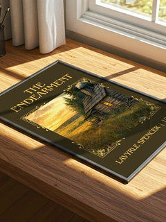 The Endearment Classic Book Art Print by LaVyrle Spencer – print on a sunlit desk