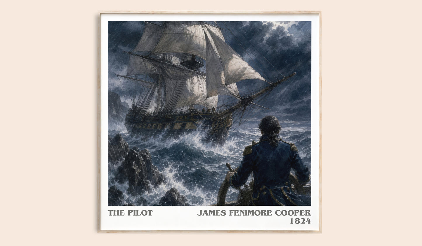 The Pilot literary book poster by James Fenimore Cooper – framed literary art print