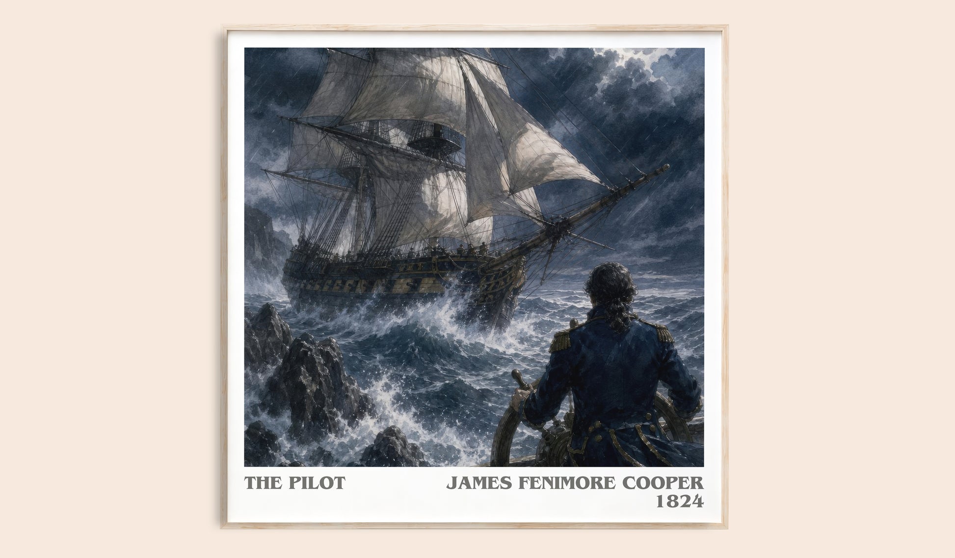 The Pilot literary book poster by James Fenimore Cooper – framed literary art print