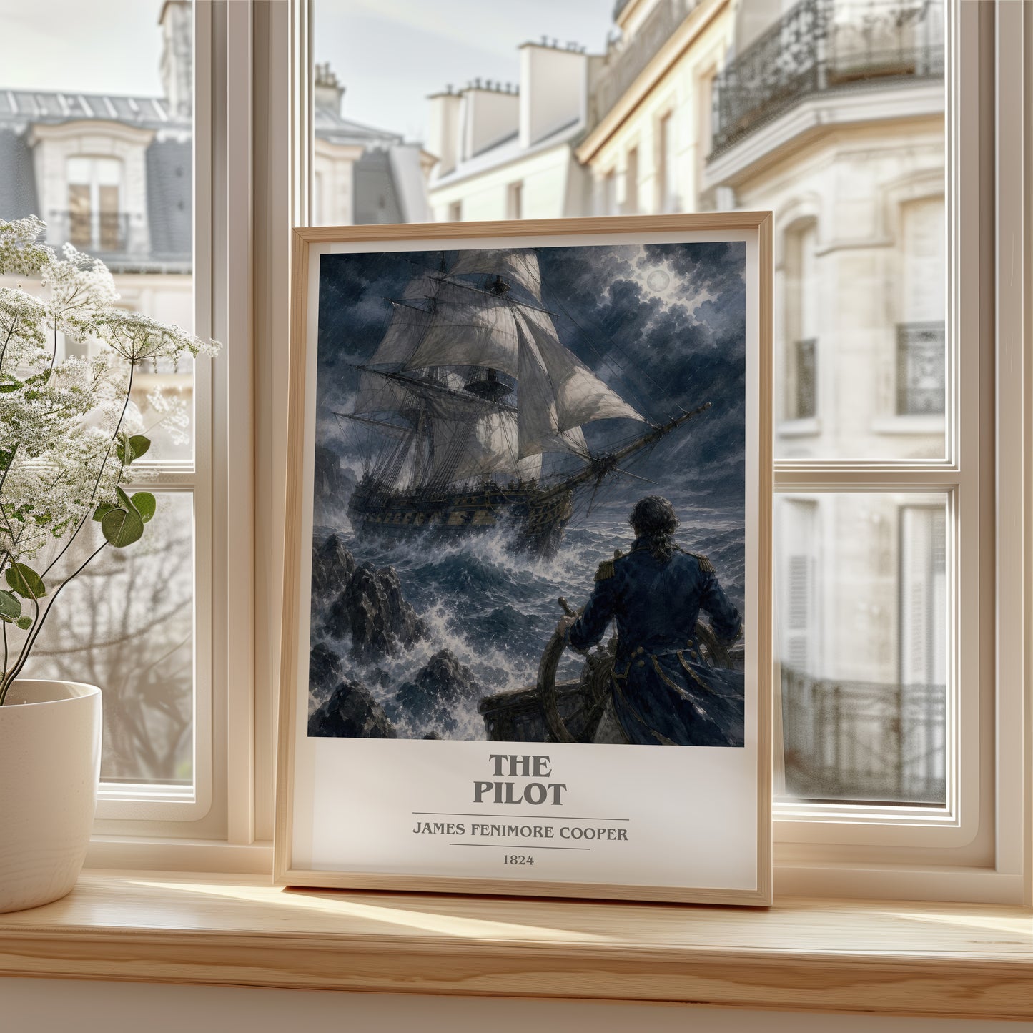 The Pilot book cover poster colour and style options – James Fenimore Cooper book art