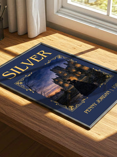 Silver Classic Book Art Print by Penny Jordan – print on a sunlit desk