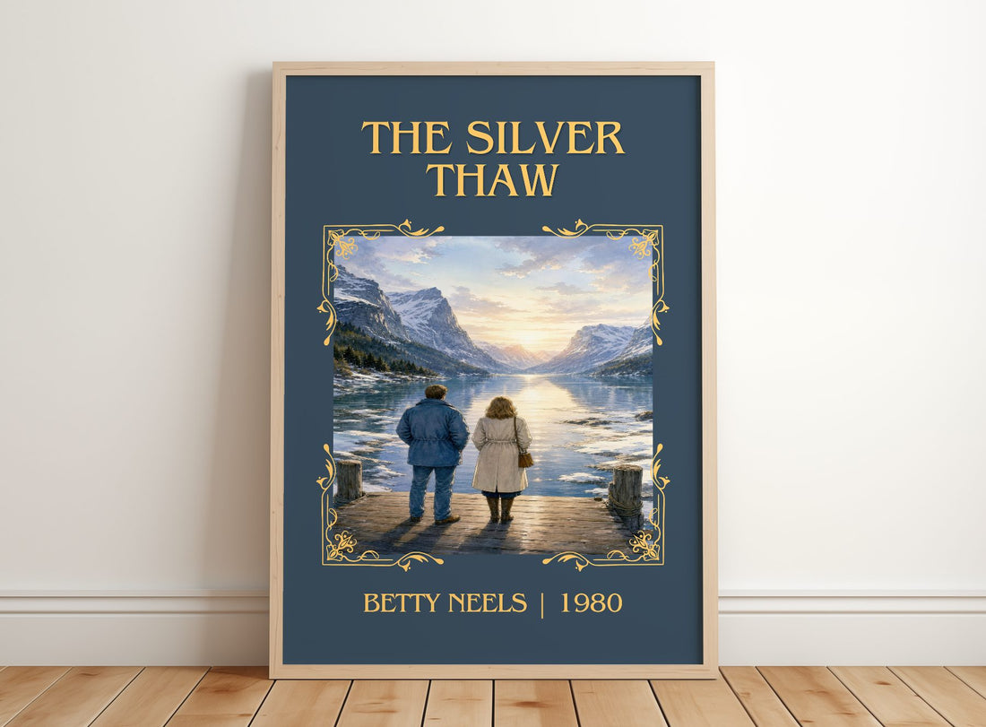 The Silver Thaw Classic Book Art Print by Betty Neels – framed print leaning on a wooden floor