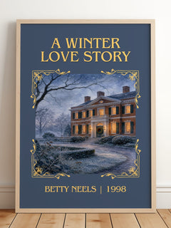 A Winter Love Story Classic Book Art Print by Betty Neels – framed print leaning on a wooden floor