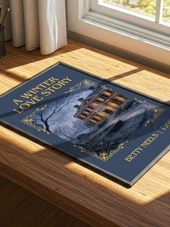 A Winter Love Story Classic Book Art Print by Betty Neels – print on a sunlit desk