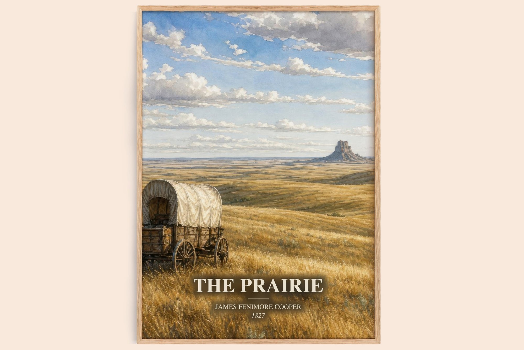 The Prairie watercolour book poster by James Fenimore Cooper – framed literary art print