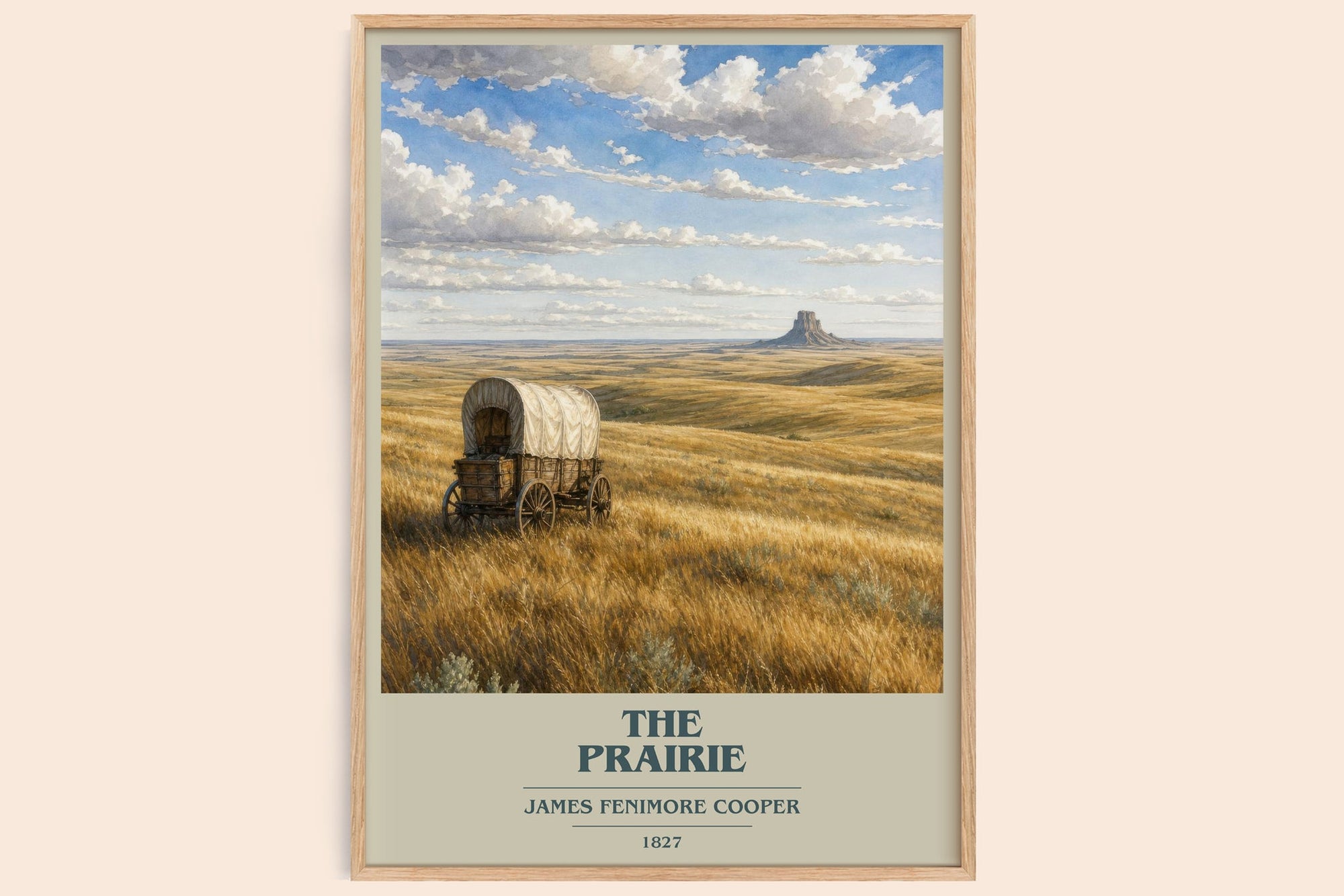 The Prairie book cover book poster by James Fenimore Cooper – framed literary art print