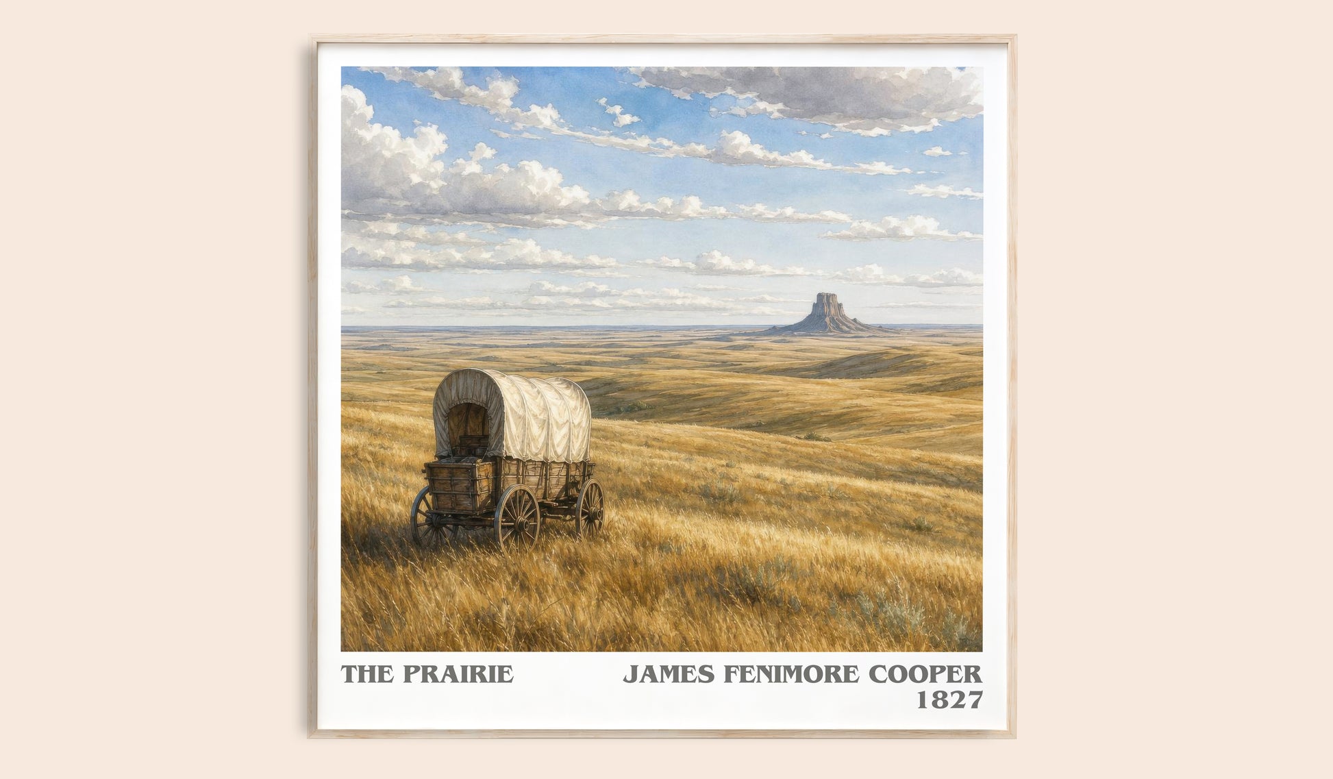 The Prairie literary book poster by James Fenimore Cooper – framed literary art print
