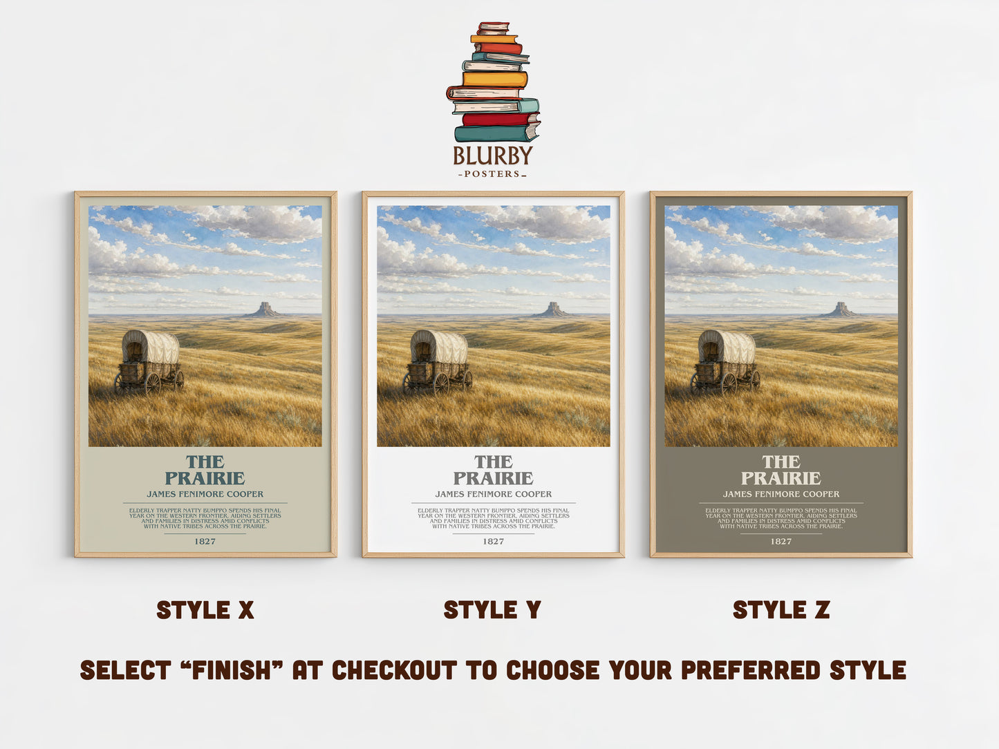 The Prairie bookish print in frame leaning in hallway – historical fiction wall art