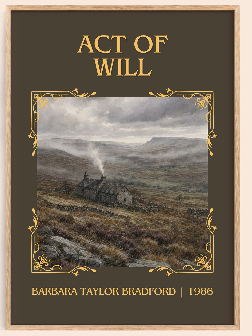 Act of Will Classic Book Art Print by Barbara Taylor Bradford – book poster