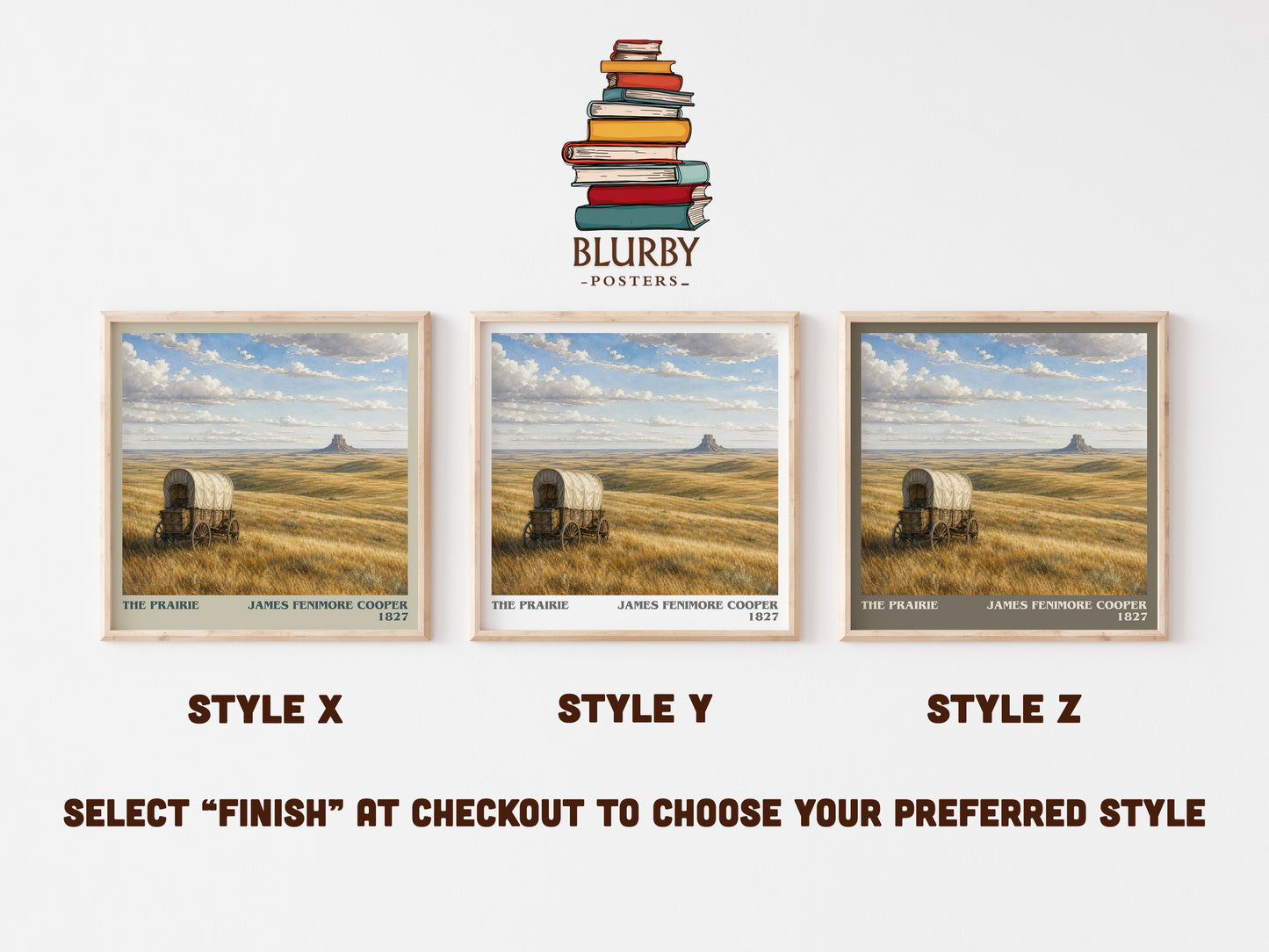 The Prairie literary print in frame leaning in hallway – historical fiction wall art