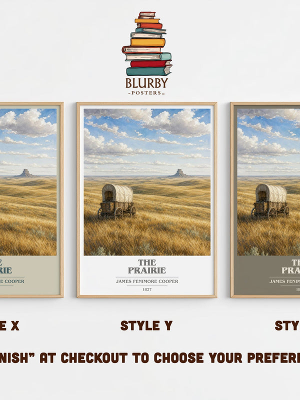 The Prairie book cover print in frame leaning in hallway – historical fiction wall art