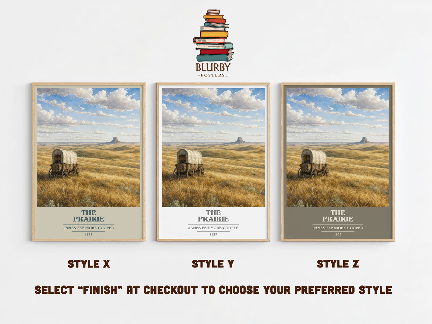 The Prairie book cover print in frame leaning in hallway – historical fiction wall art