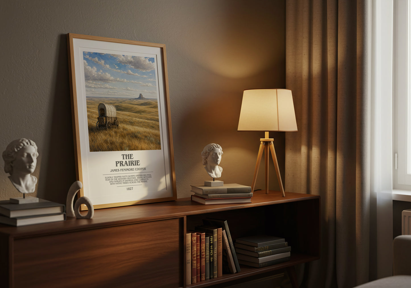 The Prairie bookish book poster framed on wall – historical fiction wall art