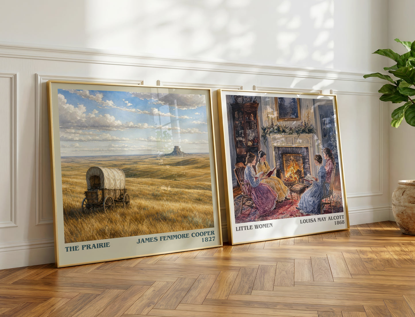 The Prairie literary print on bookshelf – James Fenimore Cooper fan gift
