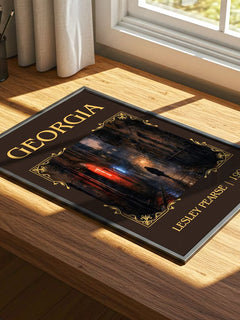 Georgia Classic Book Art Print by Lesley Pearse – print on a sunlit desk