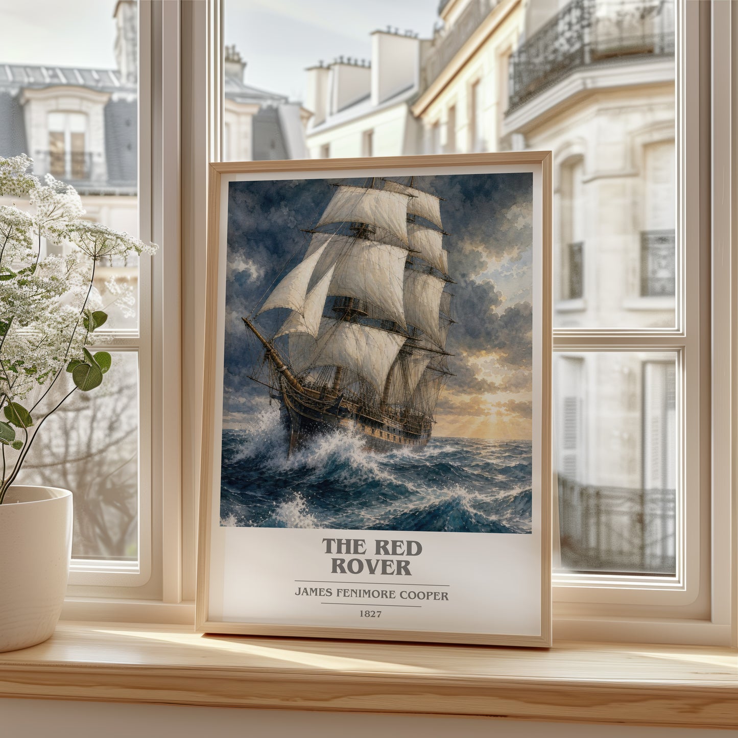 The Red Rover book cover poster colour and style options – James Fenimore Cooper book art