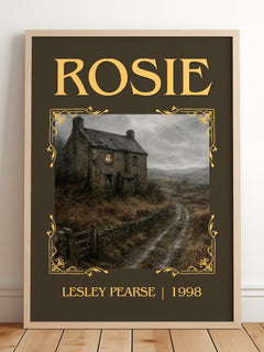 Rosie Classic Book Art Print by Lesley Pearse – framed print leaning on a wooden floor