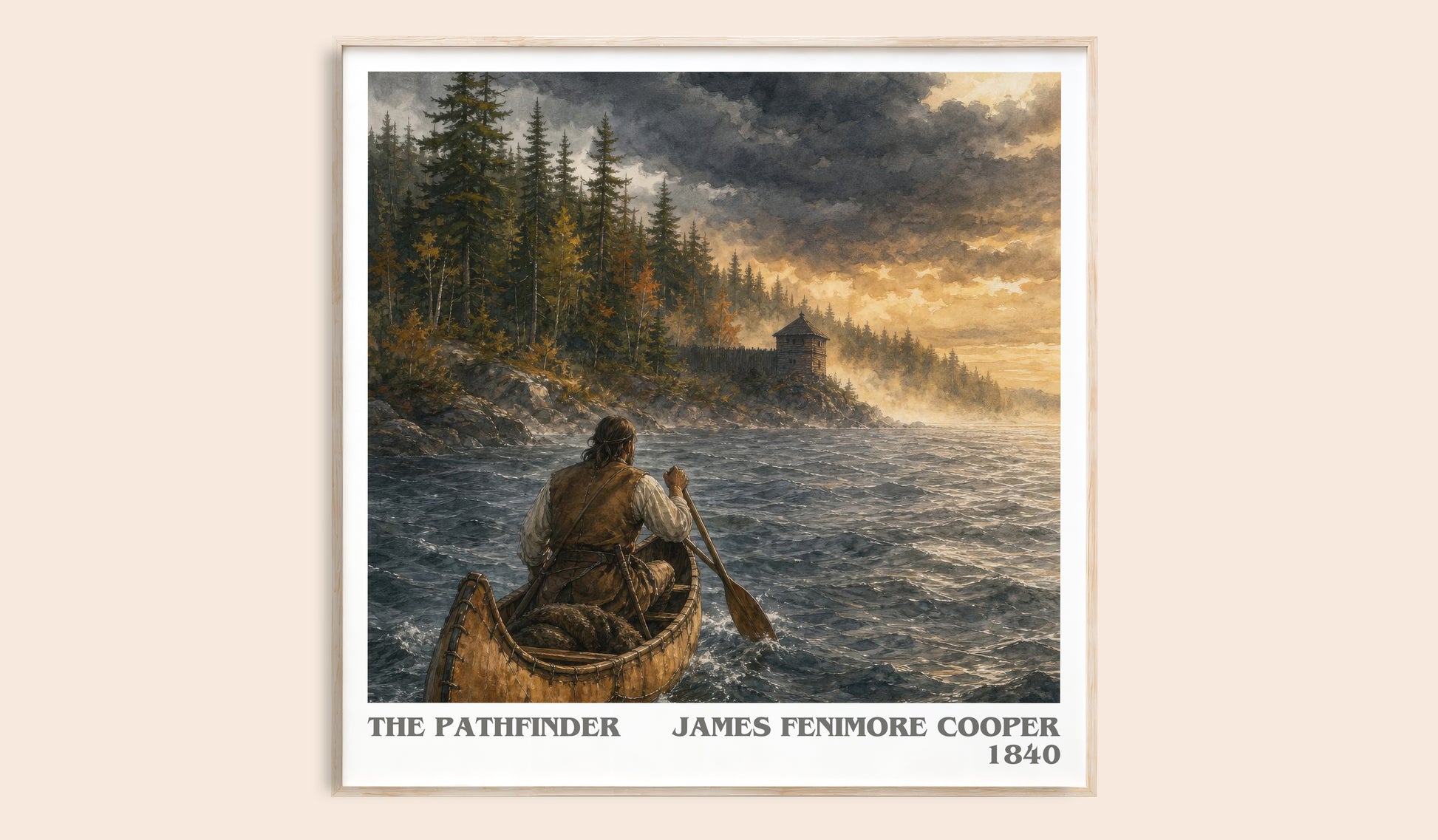 The Pathfinder literary book poster by James Fenimore Cooper – framed literary art print