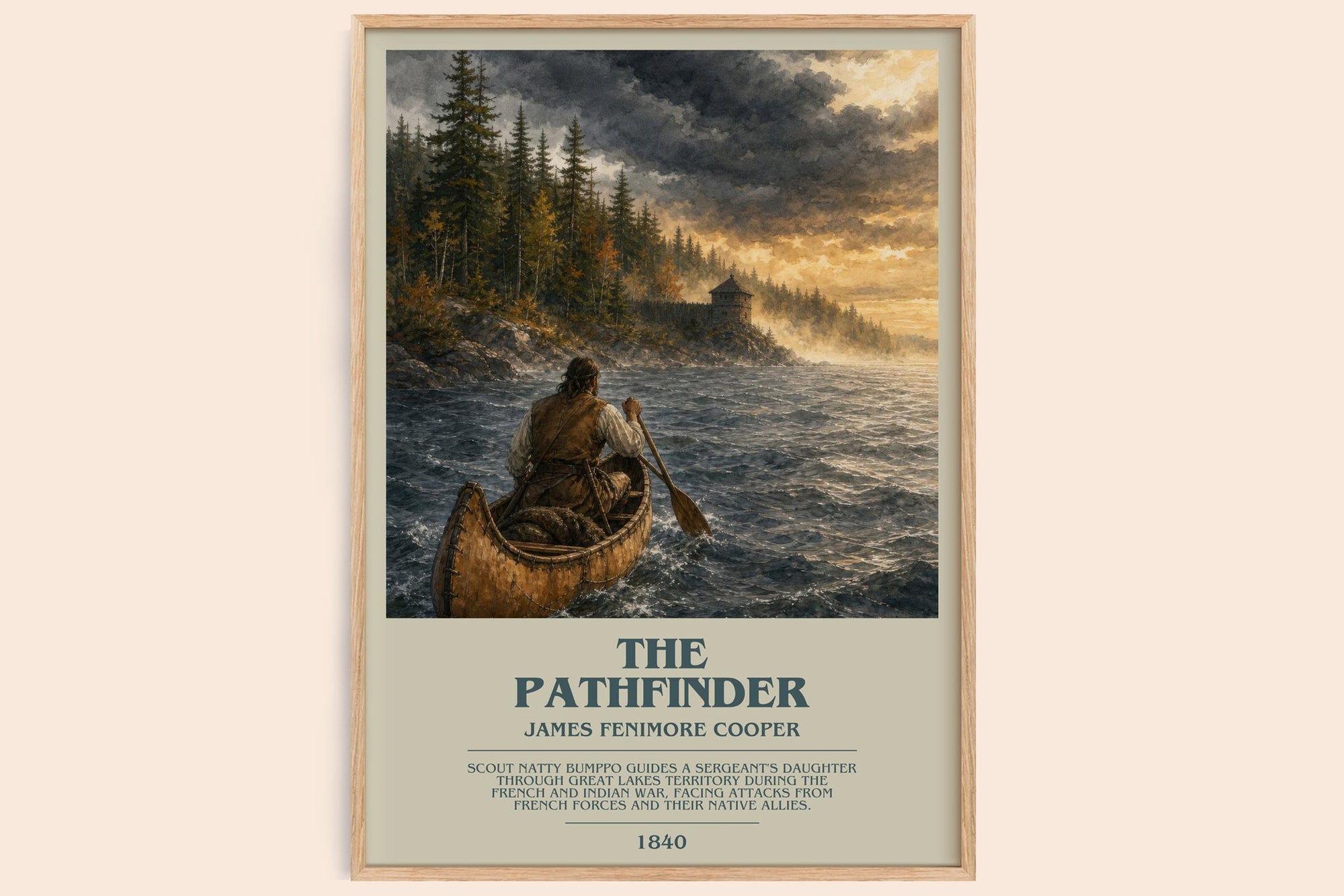 The Pathfinder bookish book poster by James Fenimore Cooper – framed literary art print