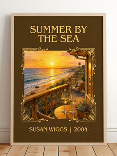Summer by the Sea Classic Book Art Print by Susan Wiggs – framed print leaning on a wooden floor