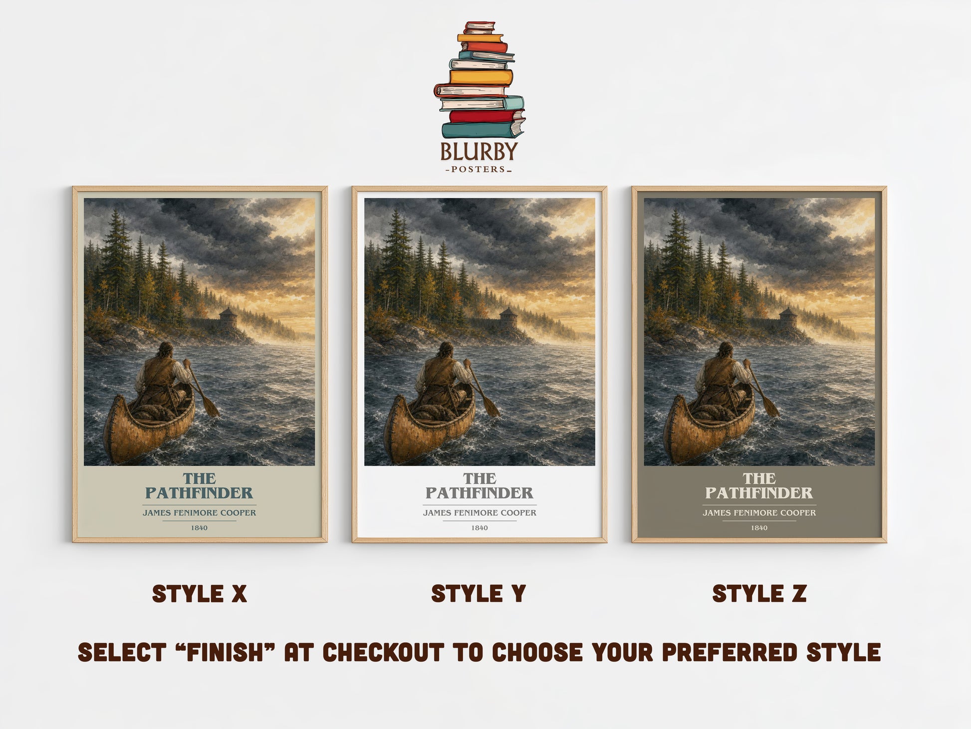 The Pathfinder book cover print in frame leaning in hallway – historical fiction wall art